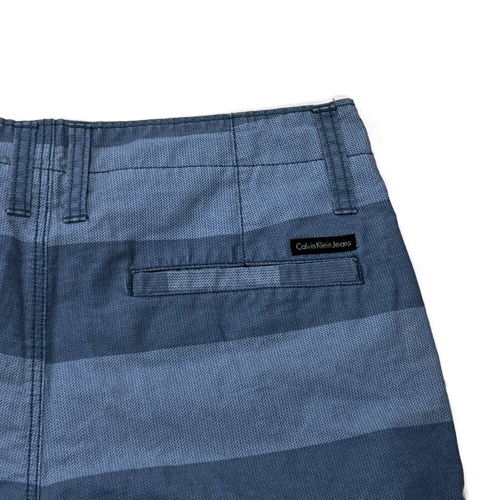 Calvin Klein Jeans Shorts Boys 18 Blue Striped Cotton Bermuda‎ School Beach - Picture 5 of 5